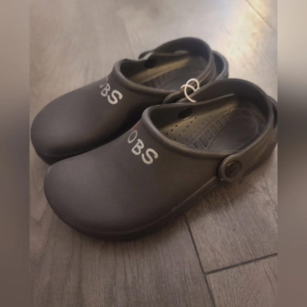 BOBS Skechers Youth Black Crocs Shoes Back Strap - Picture 4 of 5